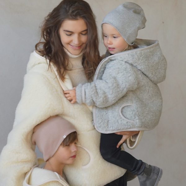 Wollen Babyjas A Basic Brand Woolskins grijs