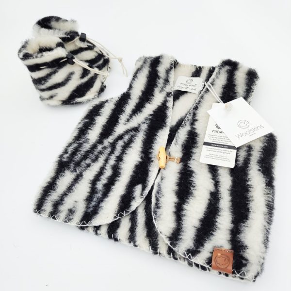 Wollen Babyslofjes Woolskins zebra