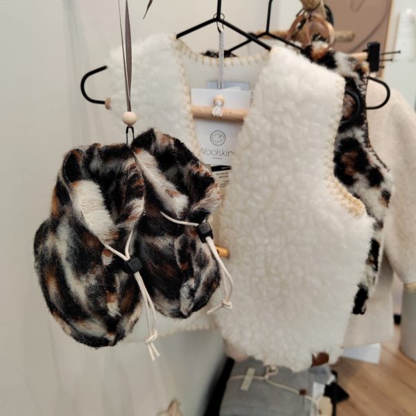 Wollen Babyslofjes Woolskins panter print